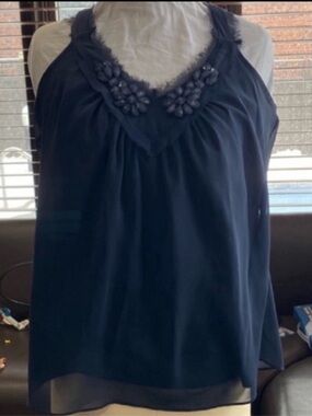 Banana Republic blue jeweled top like new